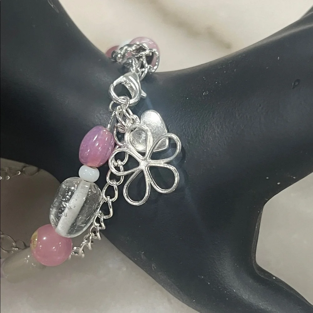 Chic Multicolor Beaded Bracelet with Silver Accents